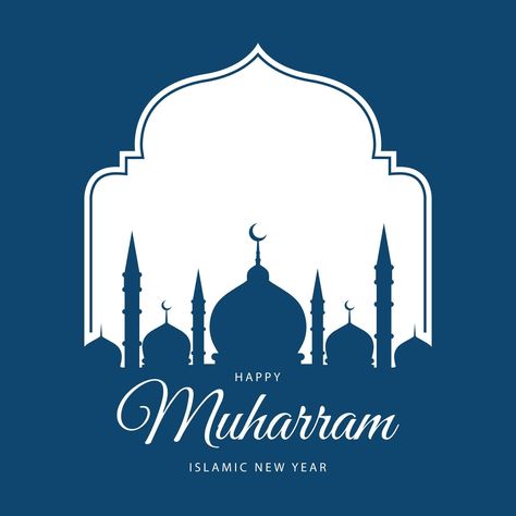 Happy Muharram islamic new year background. Muslim Hijri new year greeting design template. Vector illustration. New Year Greeting Design, Islamic New Year Poster, Muharram Majlis Poster, Ashra Muharram Poster, Happy Muharram Islamic New Year, Moon Of Muharram, Hijri New Year, Happy Muharram, New Year Background