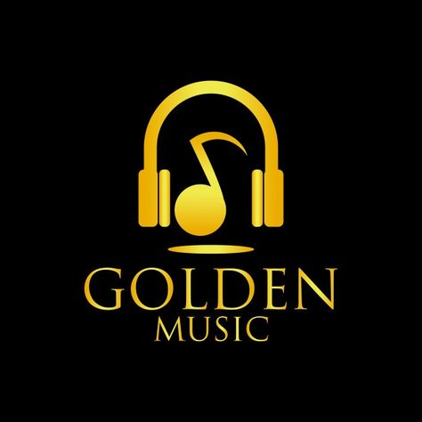 Golden music logo Premium Vector | Premium Vector #Freepik #vector #logo #gold #music #abstract Logo Musik, Golden Music, Trill Art, Music Logo Design, Bangla Love Quotes, Marriage Couple, Music Signs, Bubbles Wallpaper, Music Words