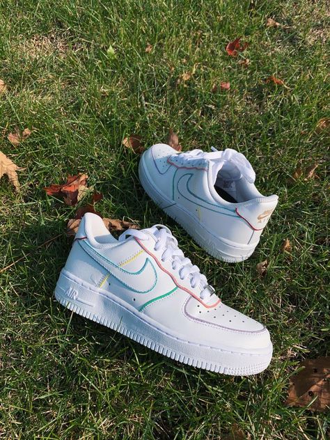 Shoes Artwork, Shoe Artwork, Black Air Force 1, Custom Nike Air Force, All White Sneakers, Air Force Shoes, Nike Air Force 1s, Custom Air Force 1, Custom Nike