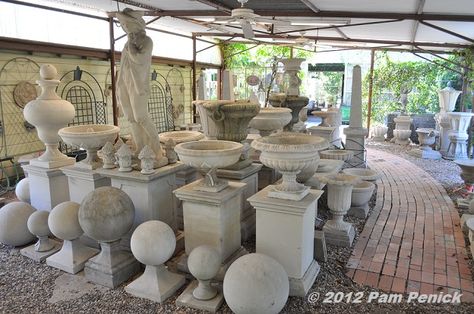 Garden Finials, Diy Concrete Spheres, Diy Concrete Orbs, Concrete Garden Spheres, Concrete Statue Molds, Concrete Ball Finials, Koi Fish Decor, Concrete Yard, Concrete Garden Statues