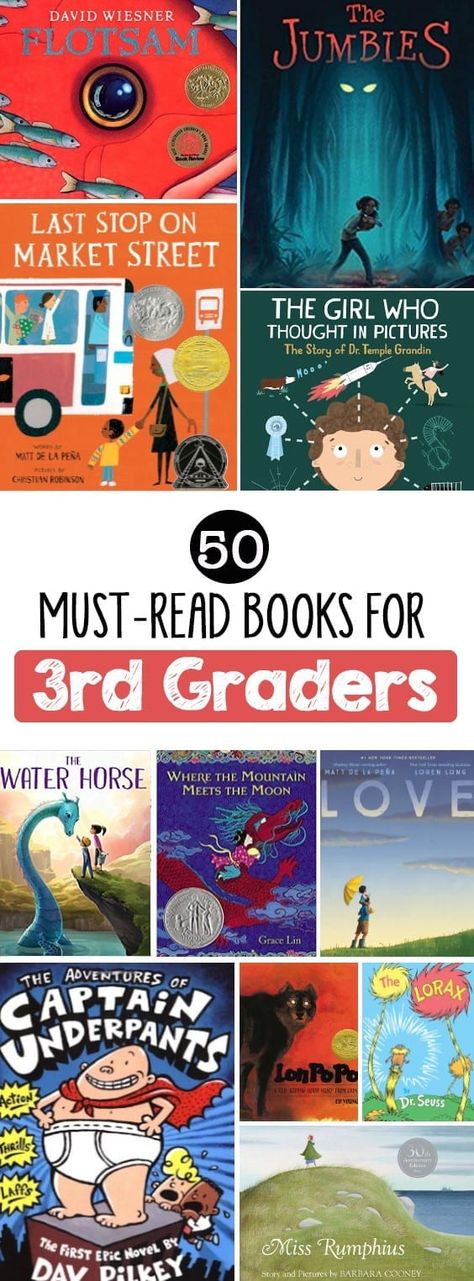 50 Must-Read Books For Third Graders Books For Third Graders, Third Grade Books, 3rd Grade Books, Thinking In Pictures, Bored Teachers, Third Grade Reading, Third Grade Classroom, Read Aloud Books, 3rd Grade Classroom