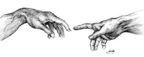 Adam Hands Drawing, Creation Of Adam Sketch, Creation Of Adam Hands, Creation Of Adam Tattoo, Pencil Art Love, The Modern Prometheus, Hands Drawing, Architecture Sketches, The Creation Of Adam