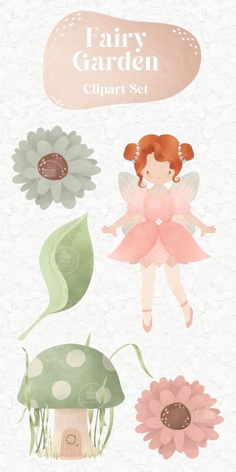 Magical Elements, Fairy Garden Birthday Party, Garden Clipart, Fairy Clipart, Fairy Stickers, Fairy Garden Party, Fairy Illustration, Garden Party Birthday, Fairy Birthday Party