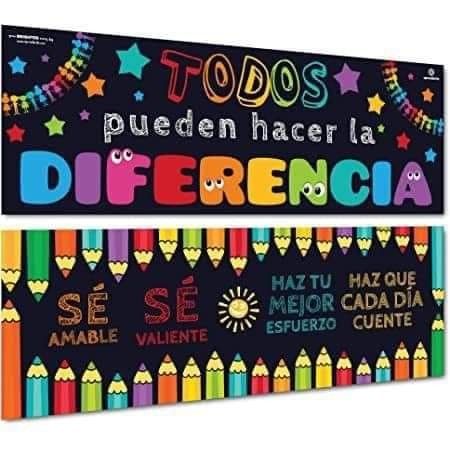 Valence Ideas, Spanish Classroom Posters, Classroom Banner, School Hallways, School Murals, School Banner, Spanish Classroom, Class Decoration, After School Program