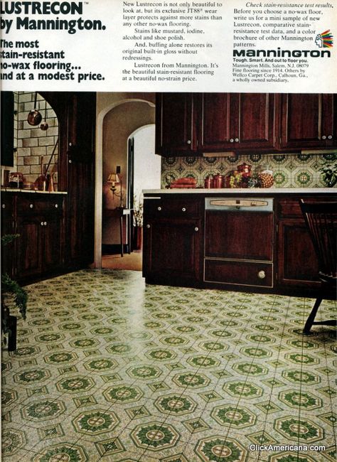 1970 kitchen floors magazine ads | variety of vinyl kitchen floors from the 1970s Vinyl Kitchen Floor, Historic Tile, 1970s Kitchen, Vintage Vinyl Flooring, Vinyl Flooring Kitchen, 70s Kitchen, Kitchen Floors, Kitchen Retro, 70s Home