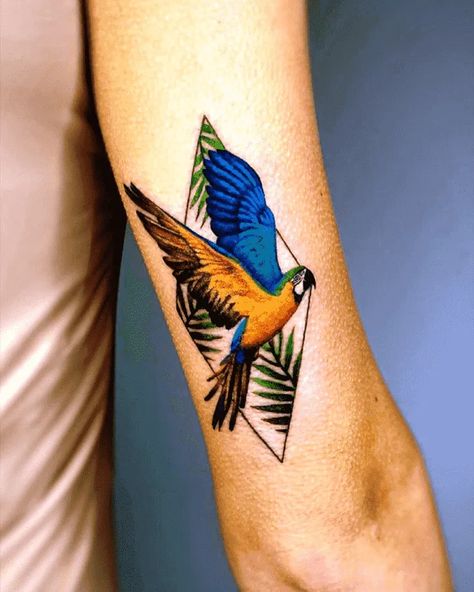 Macaw Parrot Tattoo, Blue Macaw Tattoo, Parrot Tattoos For Women, Scarlet Macaw Tattoo, Macaw Tattoo Black And White, Dominica Tattoo, Parrot Tattoo Design, Brazil Tattoo Ideas, Macaw Tattoo