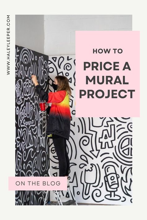 Here are my best tips on how to price your mural properly and the key factors to consider ➡️ mural painting for beginners, mural tips and tricks, mural wallpaper, mural wallpapers, mural painting designs, mural art wallpaper, wall mural, art drawings, art painting, art prints, street art painting, easy murals ideas, murals wallpaper bedroom, mural wall art Mural Art Pricing, Unique Mural Ideas, Business Mural Ideas, Wall Mural Art Design, How To Paint A Wall Mural, House Murals Interiors, Monochromatic Mural, Perspective Mural, Kitchen Mural Ideas