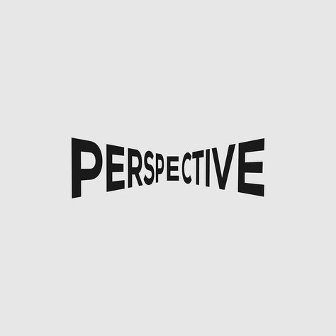 One Word Typography, Aesthetic Typography Quotes, Perspective Symbol, Perspective Graphic Design, Perspective Typography, Smart Typography, Perspective Graphic, Perspective Logo, Perspective Tattoo