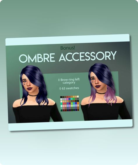 Sims 4 Hairstyle CC: NIA Ombre Overlay By Feralpoodles Sims 4 Hair Color Overlay, Sims4cc Hairstyles, 4 Hairstyles, Half Updo Hairstyles, Sims 4 Cc Download, Model Nails, Shoulder Hair, Best Sims, Retro Hairstyles