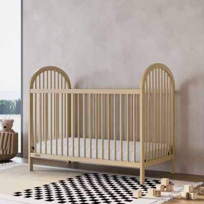 Introducing the Graco Olivia 3-in-1 Convertible Crib. With its clean lines, stylish curves, rounded details, and easy-to-match, arched design, the Olivia is the perfect addition to any nursery - no matter your style. The Olivia is crafted from pine wood, and its applied finish has been tested to meet or exceed the applicable ASTM and CPSIA safety standards. The Graco Olivia 3-in-1 Convertible Crib is GREENGUARD Gold Certified - certified products are screened for more than 10,000 chemicals and V Brown Crib, Wood Crib, Baby Crib Mattress, Teen Furniture, Toddler Mattress, Dream Nurseries, Adjustable Mattress, Diy Nursery, Baby Trend