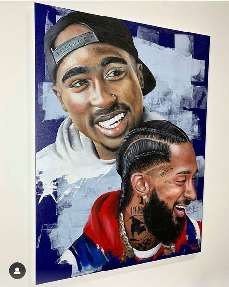 Image may contain: 2 people Nipsey Hussle Wallpaper, Tupac Art, Black Kings, Hip Hop Artwork, Rapper Art, Nipsey Hussle, Black Art Painting, Hip Hop Art, Black Artwork