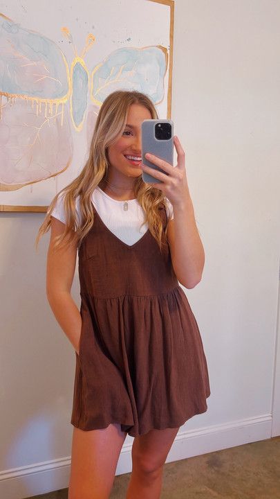 Fall Outfit For Warm Weather, Cute Winter Church Outfits, Thrifted Summer Outfits, Fall Romper Outfit, Romper Outfit Fall, Noah Kahan Concert Outfit, Romper Outfit Ideas, Fall Beach Outfits, Church Outfit Fall