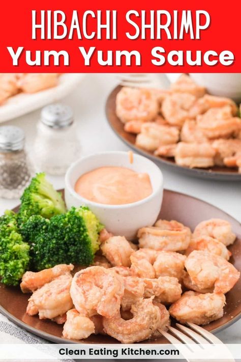 Learn how to make Hibachi Shrimp with homemade Yum Yum Sauce right in your own kitchen. This Asian-inspired dish is wholesome, nutritious, and tasty! This is a 30-minute recipe. Recipes With Yum Yum Sauce, Homemade Yum Yum Sauce, Hibachi Shrimp, Yum Sauce, Shrimp Sauce, Yum Yum Sauce, Shrimp And Rice, Asian Inspired Dishes, Low Sodium Recipes