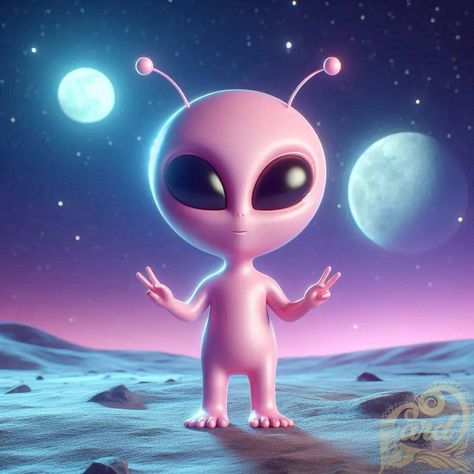 https://card9.com/ai/cute-pink-alien Alien Hello Kitty, Alien Cute, Pink Alien, Alien Aesthetic, Cute Alien, Cute Pink, Aliens, Cute Stickers, Hello Kitty