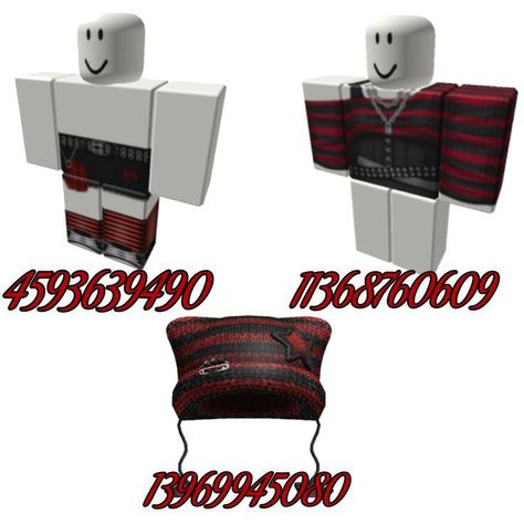 Roblox Codes Dance, Brookhaven Outfit Codes Red, Red Roblox Codes, Roblox Items Codes, Roblox Pajama Codes, Roblox Shirt Codes, Emo Outfit Ideas, Puffer Outfit, Grunge Cottagecore