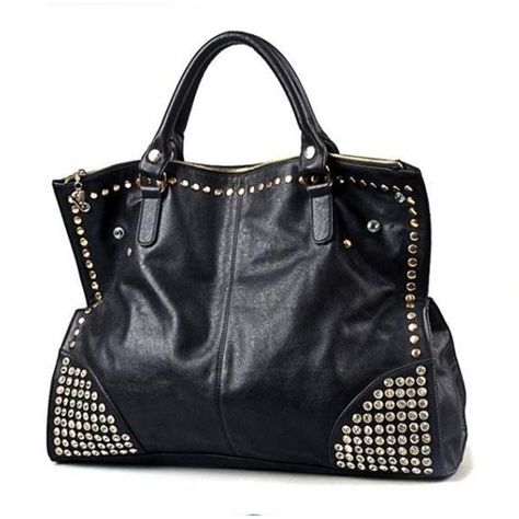 PRICES MAY VARY. Polyester,Pu Leather Black Designer Bags, Tas Bahu, Black Punks, Black Satchel, Leather Handbags Women, Woman Bags Handbags, Satchel Tote, Black Shoulder Bag, Big Bags