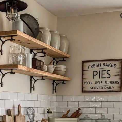 Shelving Above Stove, Shelves In Kitchen, In Kitchen, Kitchen Shelves, Freshly Baked, Open Shelving, Stove, Kitchens, Shelves