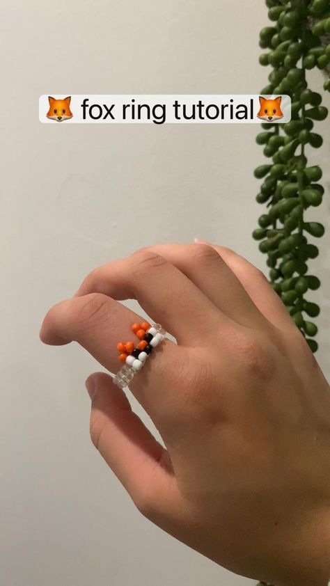 🦊 fox ring 🦊 in 2022 | Diy bracelet designs, Diy jewelry unique, Beaded accessories Cincin Diy, قلادات متدلية, Anting Manik, Fox Ring, Diy Beaded Rings, Bracelets Handmade Diy, Diy Jewelry Unique, Bead Charms Diy, Beaded Necklace Diy