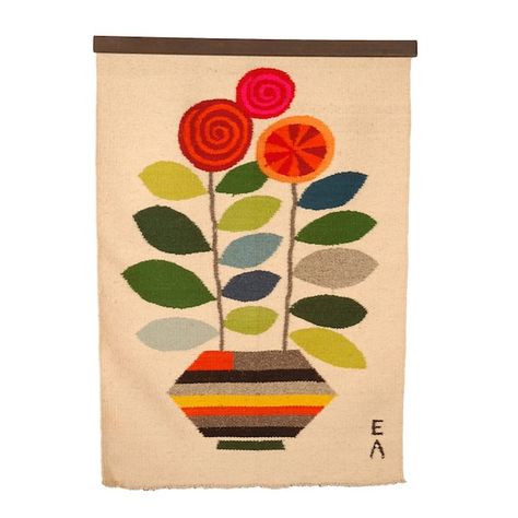 evelyn ackerman wall hanging Evelyn Ackerman, Wool Wall Hanging, Mcm Art, Blossom Trees, Mid Century Art, Weaving Art, Art Textile, Tapestry Weaving, Flower Basket