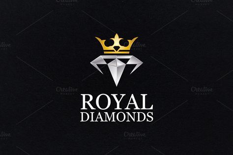 Royal Diamond Logo by Arslan on Creative Market Diamond Logo Design, Pink And Gold Background, Gem Logo, Logo Diamond, Royal Diamond, Jewelry Logo Design, Startup Logo, Design Studio Logo, Diamond Logo