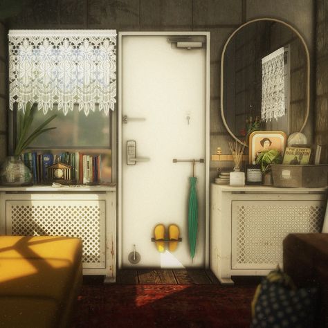 (26) cool sim blog on Tumblr Sims 4 Old Furniture, 2000s Sims 4 Cc Furniture, Sims Nursery Ideas, Sims4 House Cc Download, Sims 4 Messy Room Cc, Sims 4 Build Cc Decor, Sims 4 Hallway Cc, Sims 4 House Interior, Sims 4 Lot Download