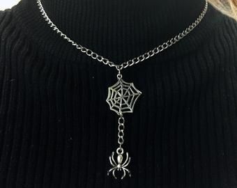 Spider Web Necklace, Web Necklace, Spider Necklace, Goth Necklace, Grunge Jewelry, Catty Noir, Style Goals, Character Inspo, Funky Jewelry