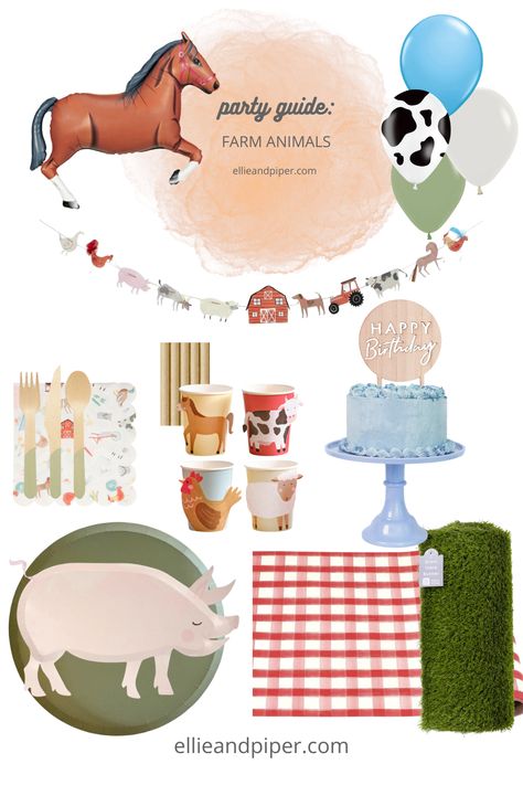 Unleash the charm of a farmyard soirée with this Muted Farm Animals Party Guide! Whispering whimsy and rustic elegance, this guide is your ticket to a serene celebration where the gentle allure of muted tones meets the rustic charm of the countryside. Like what you see? Shop the links below or send us an email. We're always happy to help: hello@ellieandpiper.com. Farm Party Color Palette, Farm Party Birthday Ideas, Farm Party Animal Birthday Theme, Farm Themed 3rd Birthday Party, Modern Farm Theme Birthday, Farm Birthday Party Activities, Neutral Farm Birthday Party, Muted Farm Birthday, Meri Meri Farm Party