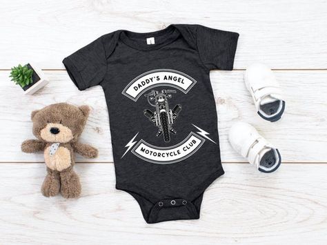 Motorcycle Onesie, Great Sentences, Gift For Biker, Biker Baby, Meowy Christmas, Biker T Shirts, Baby List, Birthday Tshirts, Gym Shirts