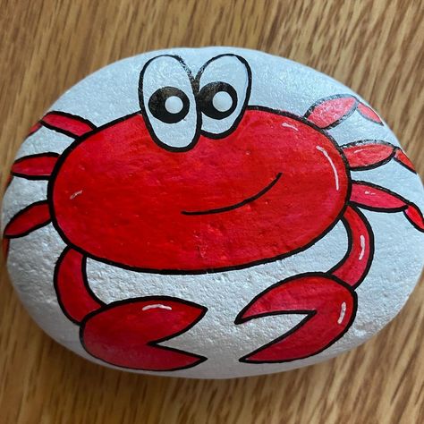 Crab Painting, Garden Rock Art, Diy Rock Art, Painted Rock Animals, Stone Art Painting, Seashell Painting, Painted Rocks Kids, Painted Rocks Craft, Painted Rocks Diy