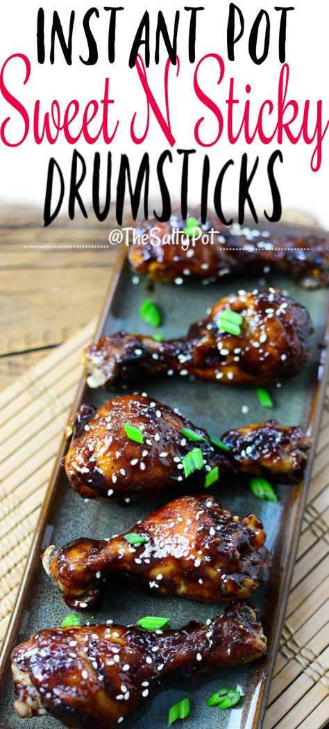 Instapot Drumsticks Recipe, Sticky Drumsticks, Chicken Crispy, Recipe Using Chicken, Moist Chicken, Chicken Leg Recipes, Drumstick Recipes, Chicken Drumstick Recipes, Chicken Thigh Recipes Oven