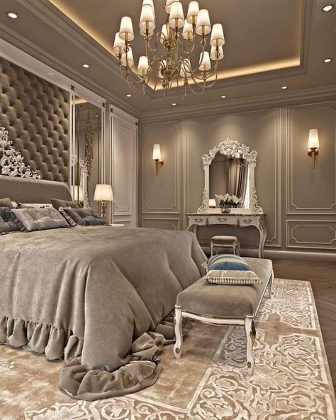 Classic Bedroom Design, Luxury Living Room Decor, تصميم داخلي فاخر, Bedroom Interior Design Luxury, Luxury Bedroom Master, Classic Bedroom, Bedroom Bed Design, Home Design Living Room, Elegant Bedroom