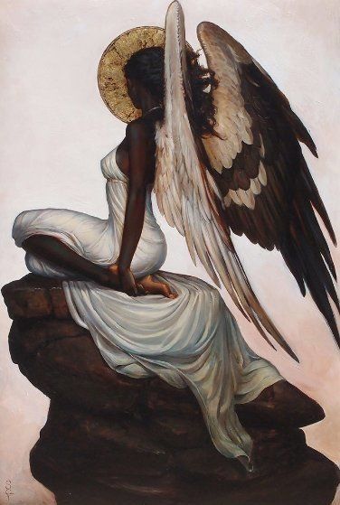 Seraphim Wings, Goddess With Wings, Warrior Angel, Black Angel, Ange Demon, Afrocentric Art, Black Angels, Black Artwork, Black Art Pictures