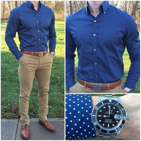 Blue and Tan Two of my favorites come together in today's outfit❗️ @jachsny makes the most incredibly comfortable and awesome fitting chinos❗️ And, the guys at @batchmens continue to make some of the most amazing shirts❗️ Do you like today's outfit❓ Shoes: @allenedmonds Watch: @crownandcaliber Belt: @missionbeltco Shirt: @batchmens Pants: @jachsny Chris Mehan, Wedding Shoes Blue, Jachs Ny, Men Attire, Herren Style, Shoes Comfy, Blue Night, Shirts Ideas, Traje Casual