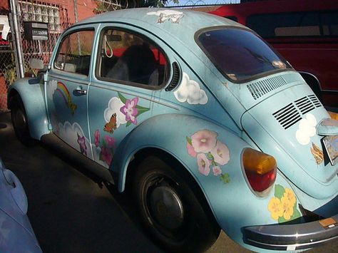 Vw Flower, Hippie Vans, Punch Buggy, Classic Beetle, Flower Decals, Vw New Beetle, Bug Car, Volkswagen Bug, Beetle Convertible