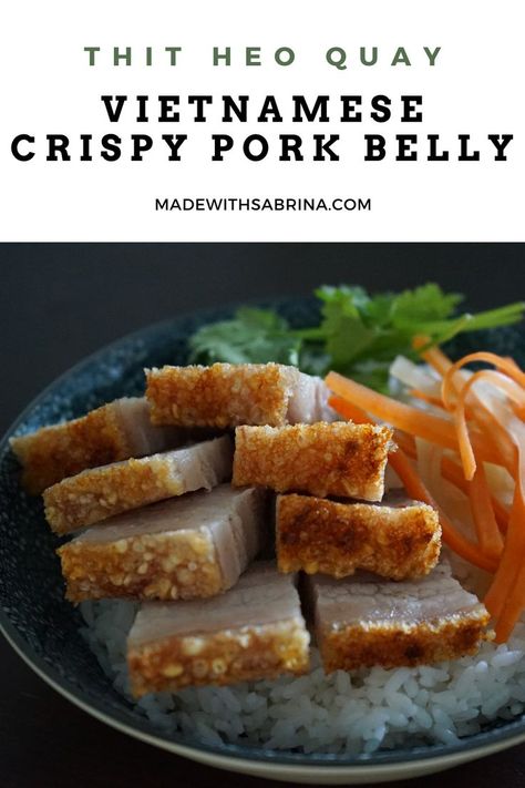 Five spice marinated pork belly roasted with a crispy bubbly skin and juicy, tender meat. Crispy Roast Pork, Heo Quay, Roast Pork Belly, Five Spice, Crispy Pork Belly, Five Spice Powder, Roast Pork, Crispy Pork, Pepper Powder