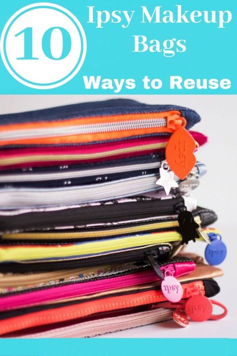 Looking for ways to Reuse your Ispy Makeup Bag? Don't throw the Ipsy Bag away. You can reuse it. No need to wonder what to do with Ipsy Makeup Bags. Here are 10 simple ways to reuse your Ipsy makeup bag. Blessing Bag, Kids Budget, Ipsy Makeup Bag, Ipsy Bags, Ipsy Glam Bag, Budget Crafts, Caddy Bag, Fun Wallets, How To Make Purses