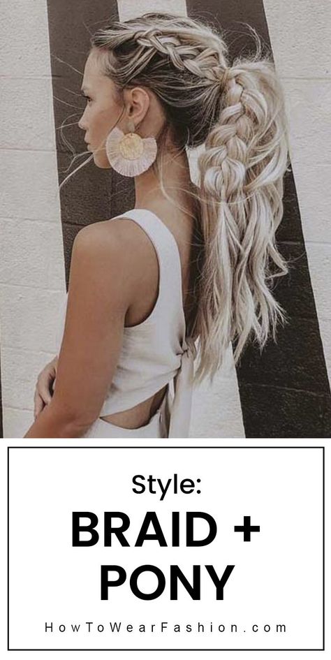 Braid Pony, High Pony, A Hairstyle, Dance Hairstyles, A Ponytail, Festival Hair, Easy Hairstyles For Long Hair, Boho Hairstyles, Love Hair