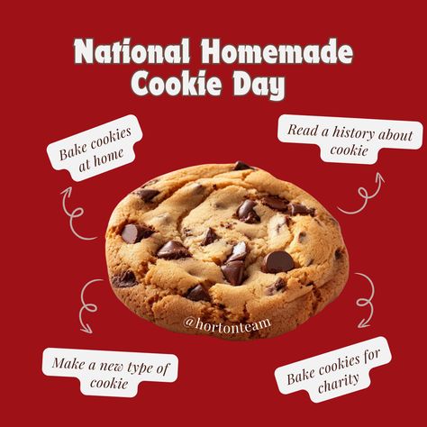 There's no such thing as just baking one cookie! Why not share the love with your friends, family, and coworkers? Bake up the classic chocolate chip, or get creative and make a variety to celebrate National Homemade Cookie Day. You'll definitely brighten up everyone's day! 🍪🍪🍪	

#BakeTheWorldABetterPlace #CookieLove #HomemadeDelights Homemade Cookie, Just Bake, Homemade Cookies, Keller Williams, No Bake Cookies, Get Creative, Share The Love, Instagram Update, Chocolate Chip