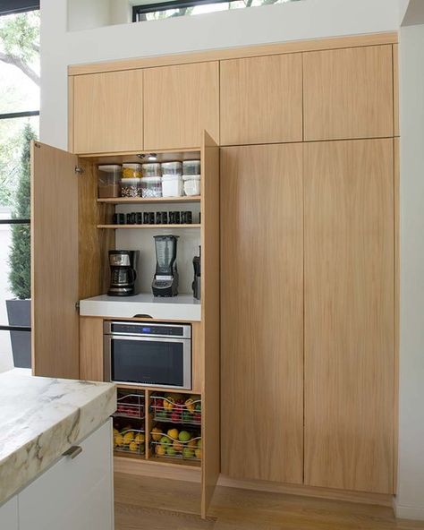 Coffee Station Kitchen, Desain Pantry, Mediterranean Kitchen, Home Coffee Stations, Coffee Bars In Kitchen, Coffee Nook, Home Coffee Bar, Kitchen Cabinets Decor, Pantry Design