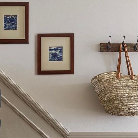 Drop Cloth Hallway, Drop Cloth Farrow And Ball Hallway, Drop Cloth Farrow And Ball, White Bannister, Farrow And Ball Drop Cloth, Little Greene Paint Colours, Farrow And Ball Hallway, Colourtrend Paint, Wall Colours