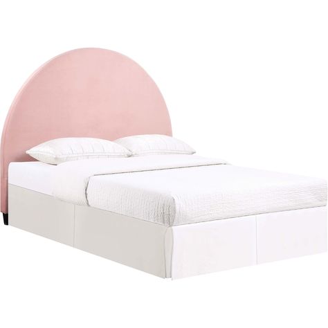 Add extra comfort to your elegant bedroom with this vintage-inspired transitional headboard, designed with a curved padded frame, upholstered in a soft velvet fabric for a more luxurious feel. Padded Headboards, Transitional Headboards, Pink Headboard, Contemporary Headboards, Full Size Headboard, Headboard Upholstered, Arched Headboard, Full Headboard, Focal Wall