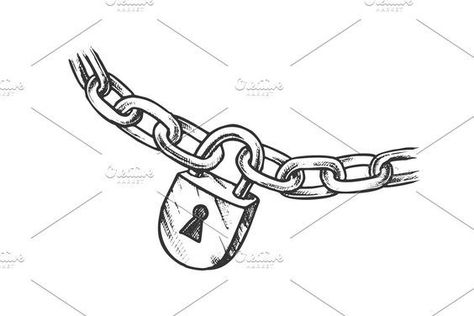 Lock And Chain Tattoo, Padlock Tattoo, Lock Drawing, Chain Tattoo, Father Tattoos, Ball And Chain, Key Tattoo, Conceptual Drawing, Lock Chain