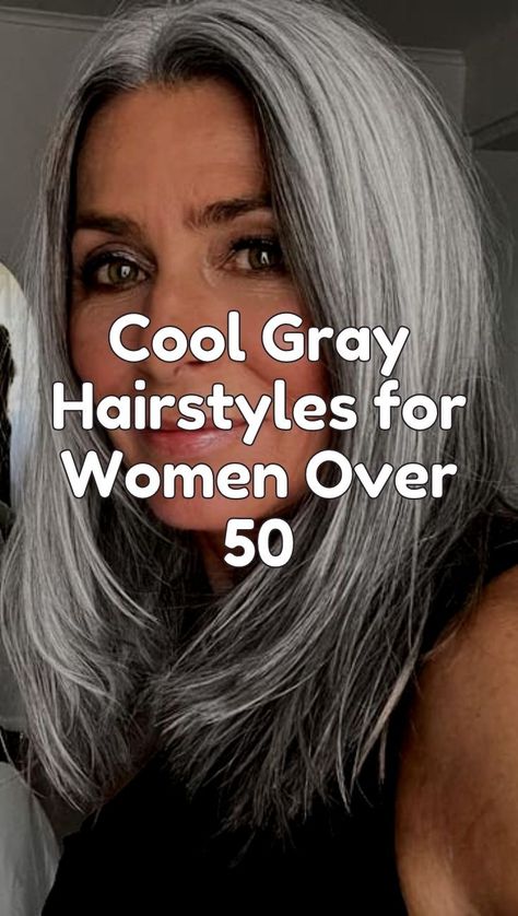 Here are some stunning and youthful gray hairstyles for women over 50 that you'll love to recreate this season. Greying Hair Styles, Medium Length Hairstyles For Women Over 55, Platinum On Black Hair, Over 50 Grey Hairstyles For Women, Short Greying Hairstyles, Trendy Grey Hair Color, Longer Grey Hairstyles, Platinum Over 50, Gray Hair Black Highlights