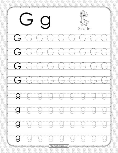 Printable Dotted Letter G Tracing Pdf Worksheet Letter G Tracing, Dotted Letters, Tracing Letters Preschool, Alphabet Writing Worksheets, Free Printable Alphabet Worksheets, Letter Worksheets For Preschool, Printable Alphabet Worksheets, Hand Lettering Worksheet, Coloring Drawing