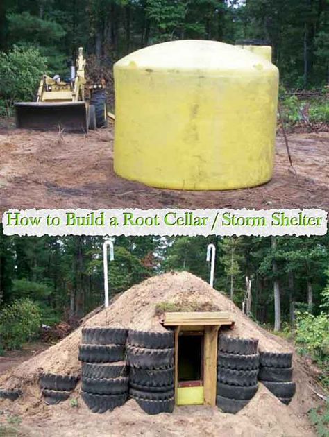 How to Build a Root Cellar / Storm Shelter Tornado Cellar, Build A Root Cellar, Storm Cellar, Root Cellars, Storm Prep, Storm Shelters, Cellar Ideas, Tornado Shelter, Land Property