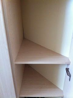 Abi Makes (Made by Abi): Wardrobe Storage Boxes - Triangular! Triangle Cupboard, Triangular Closet Organization, Triangle Closet, Shaped Shelves, Wardrobe Storage Boxes, Corner Wardrobe, Triangle Shelf, Fitted Wardrobes, Wardrobe Storage