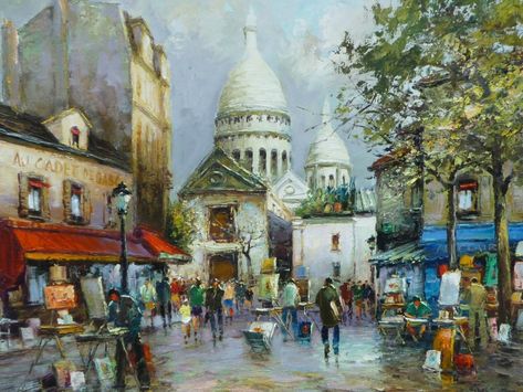 Place du Tertre (Paris) : 2020 Ce qu'il faut savoir pour votre visite - TripAdvisor Paris Paintings, Place Du Tertre, Paris Painting, Montmartre Paris, Scene Art, Paris Street, Street Scenes, Painting Illustration, Trip Advisor