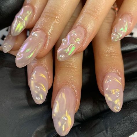 Sea Shell Nail Designs, Sea Shell Nails, Acrylic Nail Inspiration, Biab Nail, Summer Nail Inspiration, Unique Manicure, Gel X Nail, Sea Nails, Junk Nails