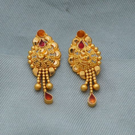 3grams Gold Earrings Indian, 2 Grams Gold Earrings, 3 Grams Gold Earrings Indian, 2 Grams Gold Earrings Designs, Earrings Gold Indian, 22k Gold Earrings, Gold Earrings Indian, New Gold Jewellery Designs, Gold Earrings Models