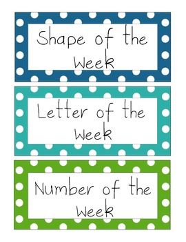 Days of the week, number, shape and letter signs by Brittany Fasolino | Teachers Pay Teachers Number Of The Week Preschool Free Printable, Number Of The Week Display, Letter Of The Week Board, Number Of The Week Preschool, Letter Of The Week Bulletin Board, Preschool Small Group, Fall Preschool Worksheets, Number Of The Week, Preschool Center Signs